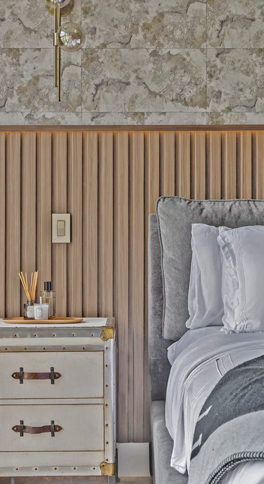 Avellana - Plano - Caja Panel Decorativo - Revestimiento Línea Plana - Caja 10 un - 4.8 m² - Wall Panel WPC - Revestimiento Interior y Exterior Techado