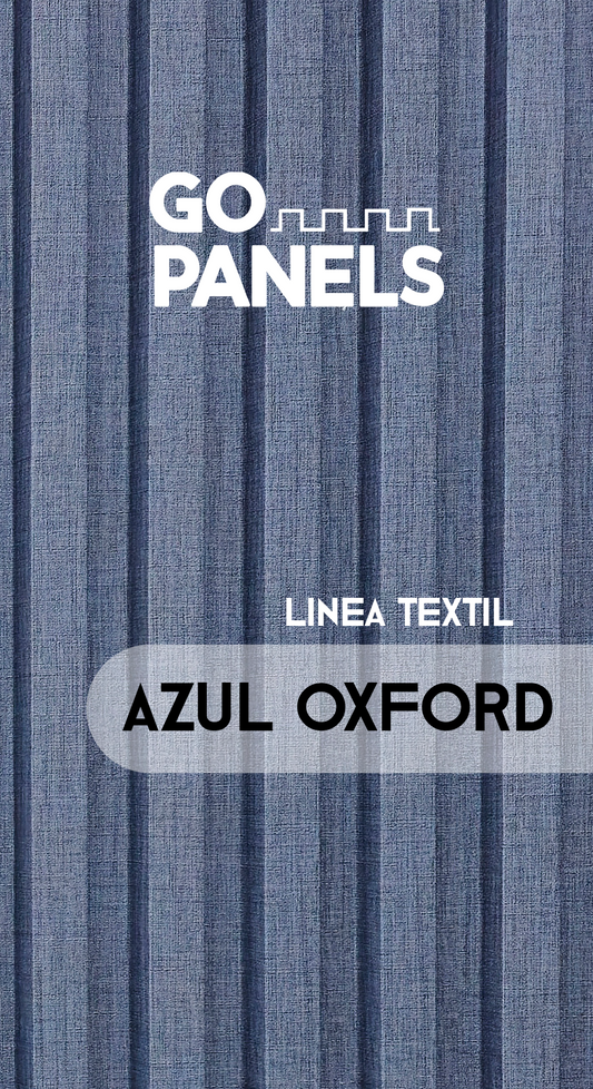 (PRE-VENTA) - Caja Panel Decorativo - Azul Oxford - Revestimiento Línea Textil - Caja 10 un- 3.8 m²- Wall Panel WPC- Revestimiento Interior / exterior techado
