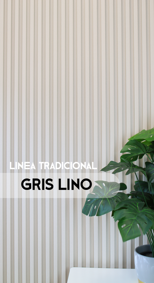 Gris Lino - Tradicional - Caja Panel Decorativo - Revestimiento Línea Tradicional - Caja 10 un - 3.8 m²- Wall Panel WPC - Revestimiento Interior y Exterior Techado