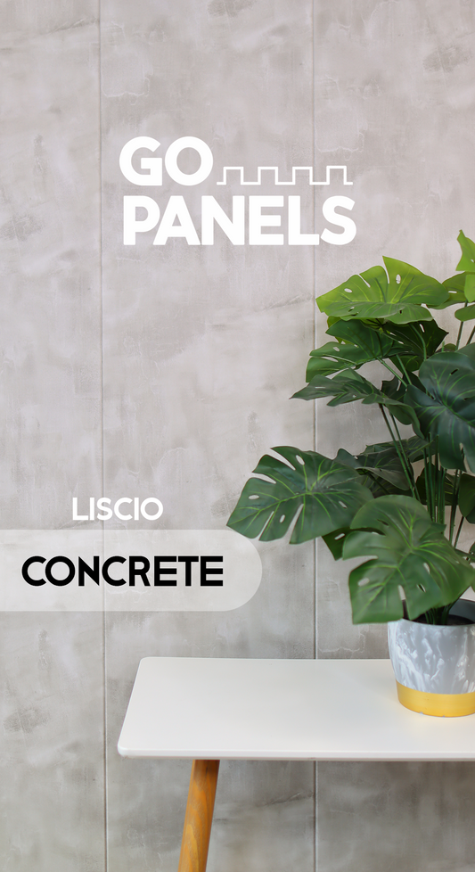 Caja Panel Decorativo - Liscio Gris Concrete - Revestimiento Línea Liscio- Caja 5 un - 4.8 m² - Wall Panel Liscio