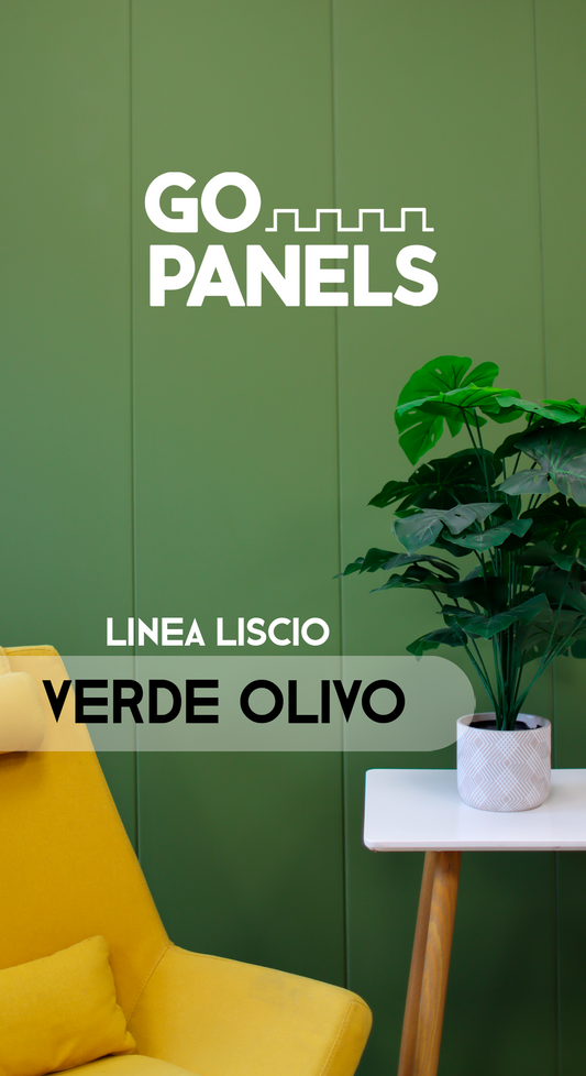 Verde Olivo - Liscio - Caja Panel Decorativo - Revestimiento Línea Liscio- Caja 5 un - 4.8 m² - Wall Panel Liscio - Revestimiento Interior y Exterior Techado