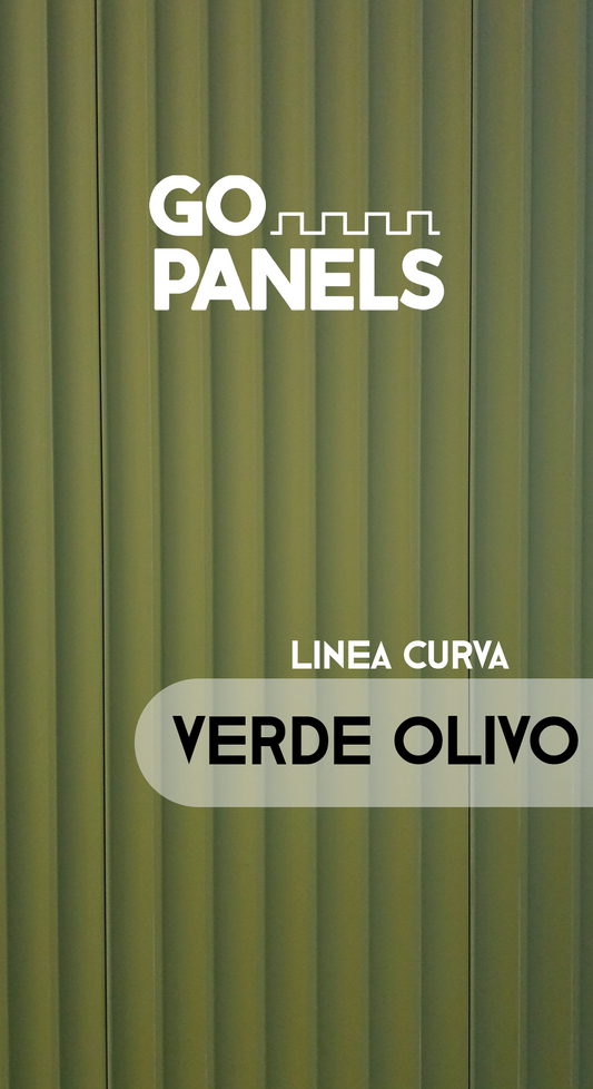 Verde Olivo - Curvo - Caja Panel Decorativo - Revestimiento Curva Soft - Caja 10un - 5.16 m² - Wall Panel WPC - Revestimiento Interior y Exterior Techado