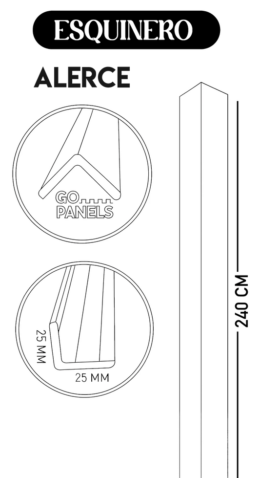 PERFIL ESQUINERO ALERCE 2,5X2,5X240 CM