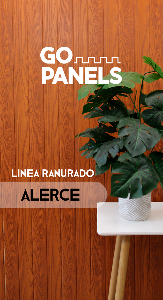 Alerce - Ranurado - Caja Panel Decorativo - Revestimiento Línea Ranurado - Caja 10 un- 4.1 m² - Wall Panel WPC - Revestimiento Interior y Exterior Techado