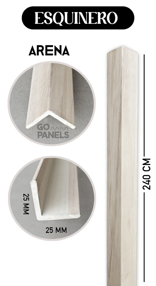 PERFIL ESQUINERO ARENA 2,5X2,5X240 CM