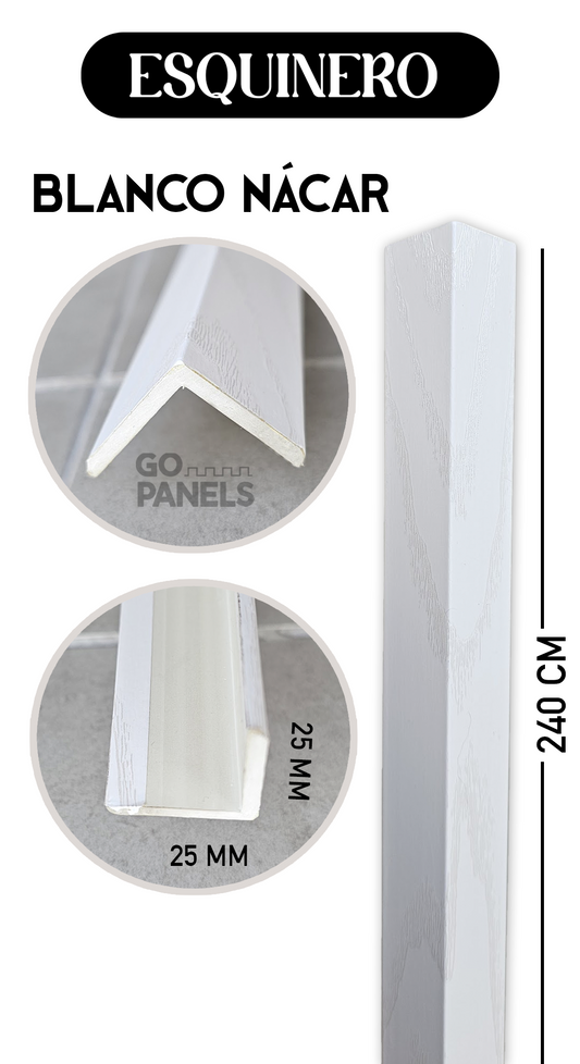 PERFIL ESQUINERO BLANCO NACAR 2,5X2,5X240 CM