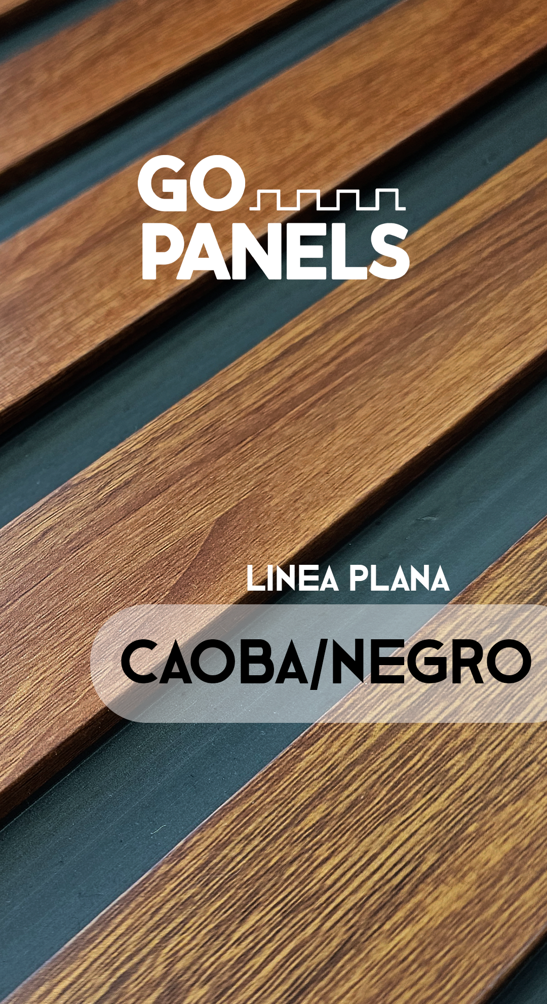 Caoba/Negro - Plano - Caja Panel Decorativo - Revestimiento Línea Plana - Caja 10 un-4.8M2 - Wall Panel WPC- Revestimiento Interior y Exterior Techado