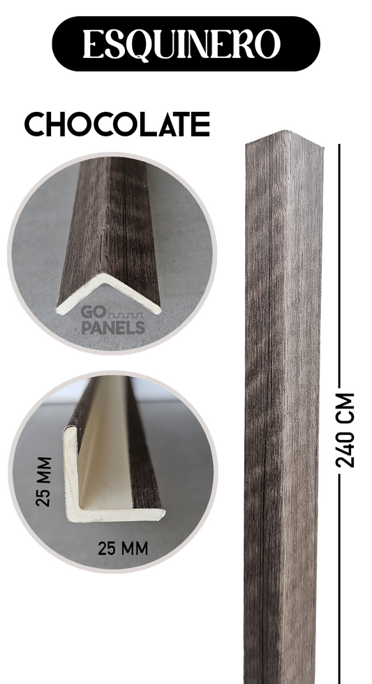 PERFIL ESQUINERO CHOCOLATE 2,5X2,5X240 CM