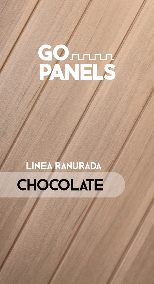 Chocolate - Ranurado - Caja Panel Decorativo - Revestimiento Línea Ranurado - Caja 10 un- 4.1 m² - Wall Panel WPC - Revestimiento Interior y Exterior Techado