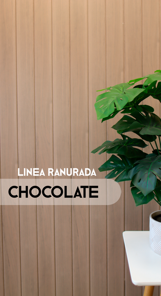 Chocolate - Ranurado - Caja Panel Decorativo - Revestimiento Línea Ranurado - Caja 10 un- 4.1 m² - Wall Panel WPC - Revestimiento Interior y Exterior Techado