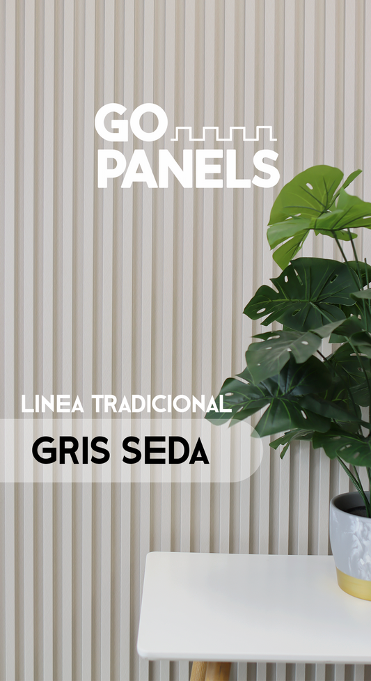 Gris Seda - Tradicional - Caja Panel Decorativo - Revestimiento Línea Tradicional - Caja 10 un - 3.8 m²- Wall Panel WPC - Revestimiento Interior y Exterior Techado