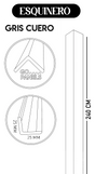 PERFIL ESQUINERO GRIS CUERO 2,5X2,5X240 CM