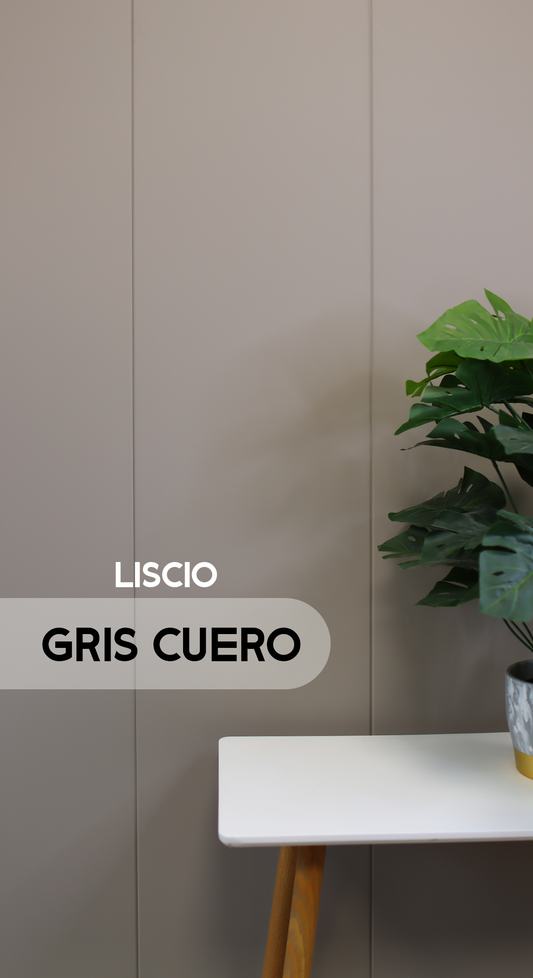 Caja Panel Decorativo - Liscio Gris Cuero- Revestimiento Línea Liscio- Caja 5 un - 4.8 m² - Wall Panel Liscio