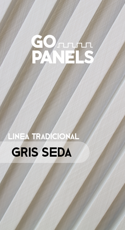 Gris Seda - Tradicional - Caja Panel Decorativo - Revestimiento Línea Tradicional - Caja 10 un - 3.8 m²- Wall Panel WPC - Revestimiento Interior y Exterior Techado