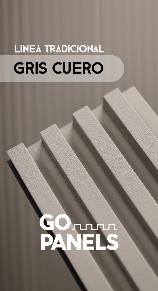 Gris Cuero - Tradicional - Caja Panel Decorativo - Revestimiento Línea Tradicional - Caja 10 un - 3.8 m²- Wall Panel WPC- Revestimiento Interior y Exterior Techado