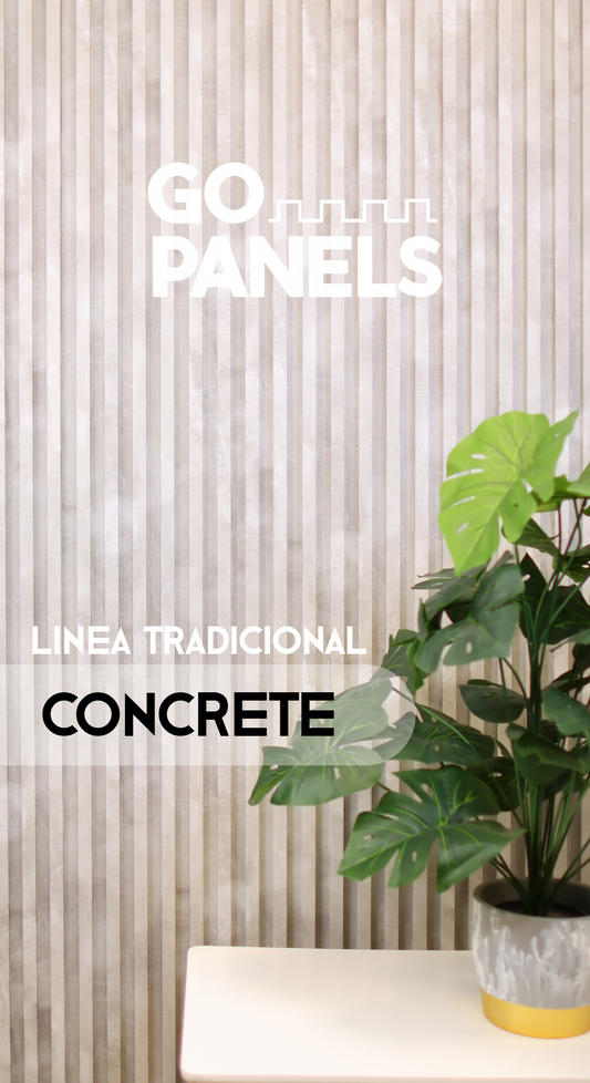 Caja Panel Decorativo - Gris Concrete - Revestimiento Línea Tradicional - Caja 10 un - 3.8 m²- Wall Panel WPC- Revestimiento Interior