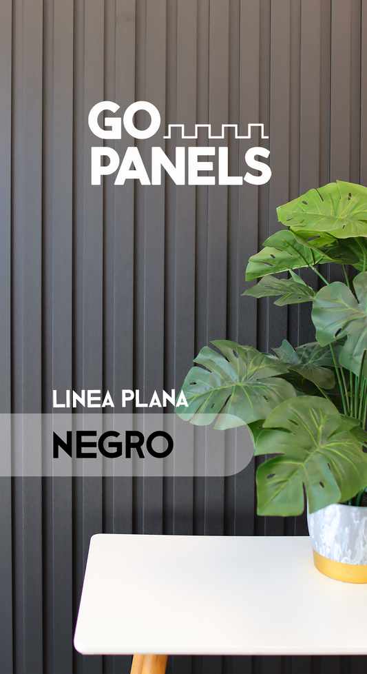 Caja Panel Decorativo - Plano Negro - Revestimiento Línea Plana - Caja 10 un-  4.8 m² -  Wall Panel Plano