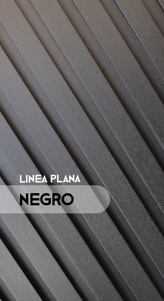 Caja Panel Decorativo - Plano Negro - Revestimiento Línea Plana - Caja 10 un-  4.8 m² -  Wall Panel Plano