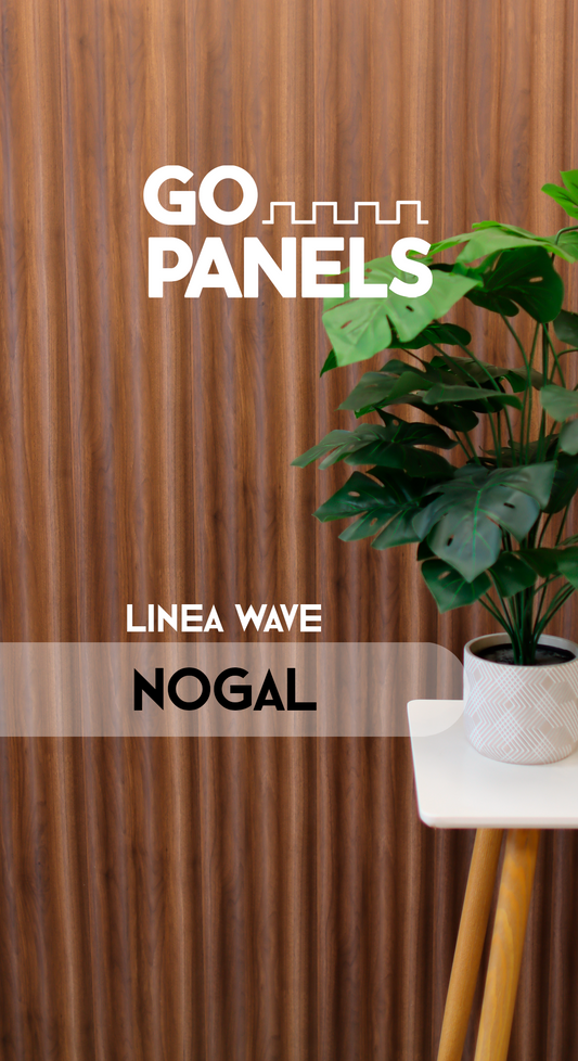 Nogal - Wave - Caja Panel Decorativo - Revestimiento Línea Wave - Caja 10 un -  4.8 m² - Wall Panel WPC - Revestimiento Interior y Exterior Techado