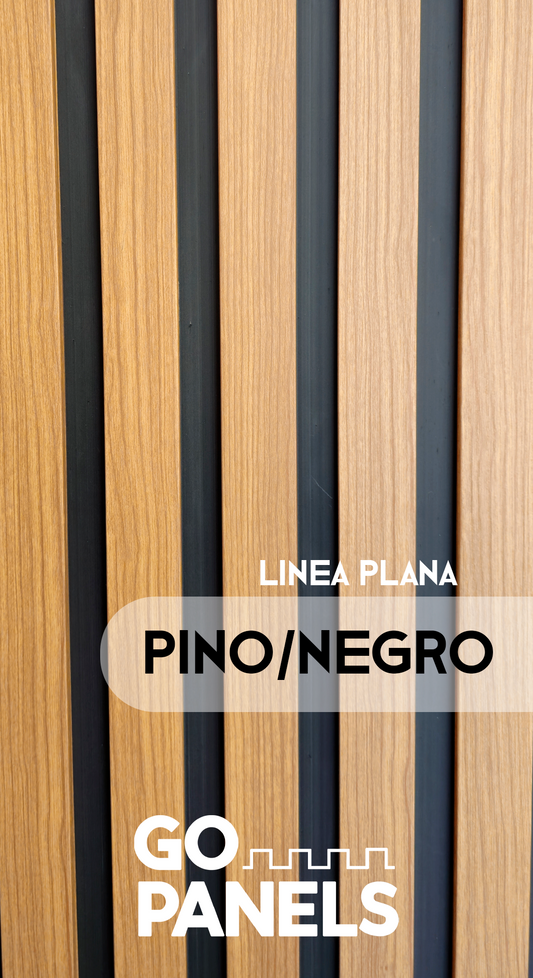 (PRE-VENTA) Pino/Negro - Plano - Caja Panel Decorativo - Revestimiento Línea Plana - Caja 10 un - 4.8M2 - Wall Panel WPC - Revestimiento Interior y Exterior Techado
