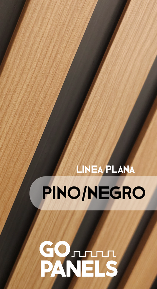 (PRE-VENTA) Pino/Negro - Plano - Caja Panel Decorativo - Revestimiento Línea Plana - Caja 10 un - 4.8M2 - Wall Panel WPC - Revestimiento Interior y Exterior Techado