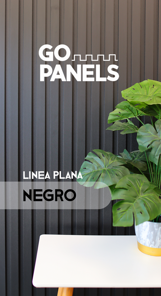 Caja Panel Decorativo - Plano Negro - Revestimiento Línea Plana - Caja 10 un-  4.8 m² -  Wall Panel Plano