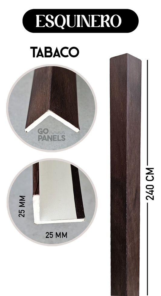 PERFIL ESQUINERO TABACO 2,5X2,5X240 CM