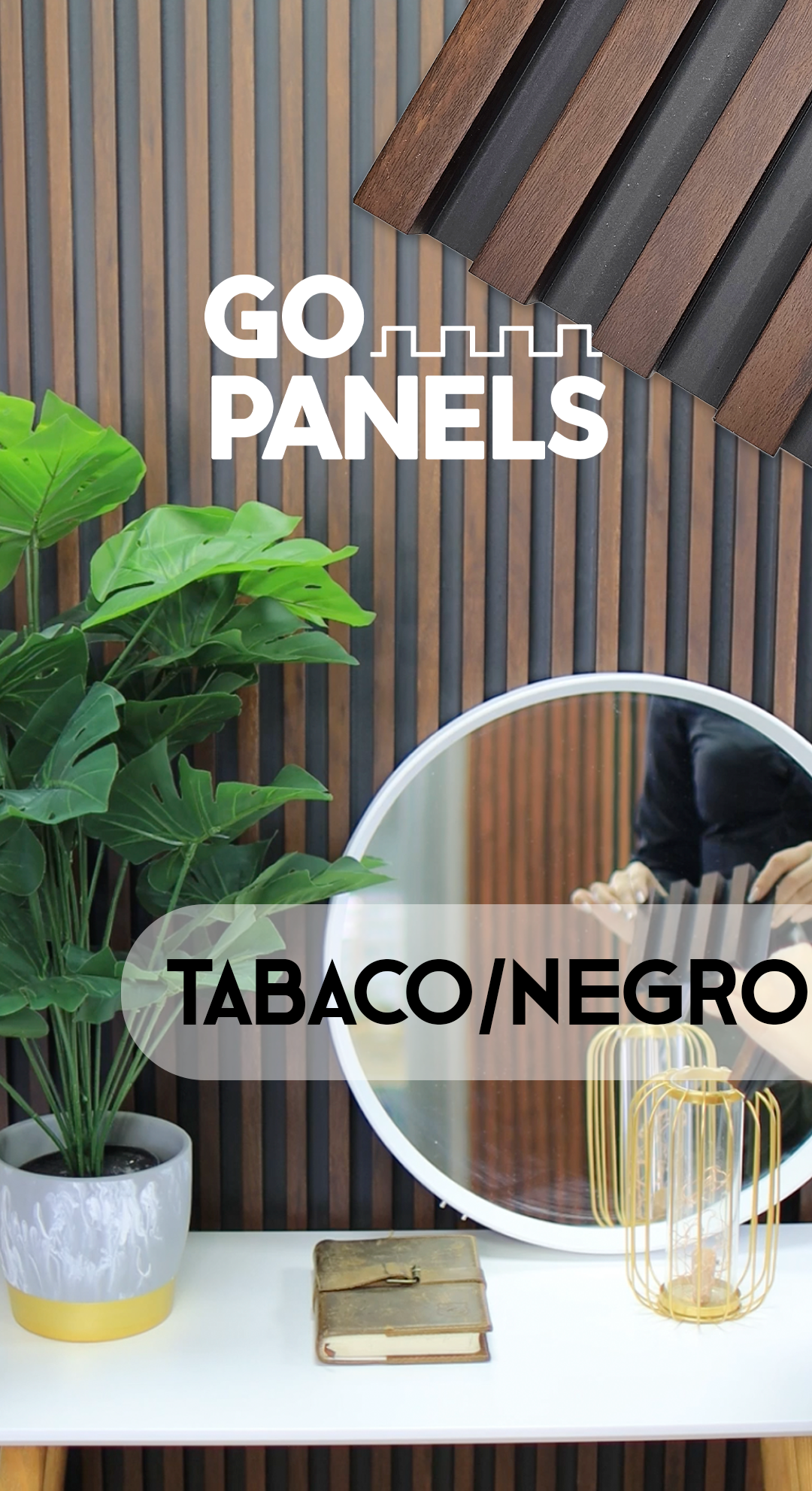 Tabaco/Negro - Tradicional - Caja Panel Decorativo - Revestimiento Línea Tradicional - Caja 10 un - 3.8 m²- Wall Panel WPC - Revestimiento Interior y Exterior Techado