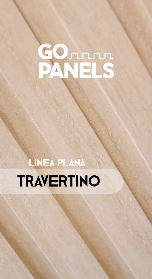 TRAVERTINO- Plano - Caja Panel Decorativo - Caja 10 un - 4.8 m² - Wall Panel Plano - Revestimiento Interior y Exterior Techado
