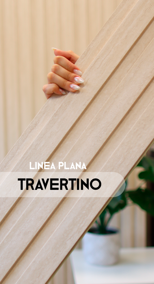 TRAVERTINO- Plano - Caja Panel Decorativo - Caja 10 un - 4.8 m² - Wall Panel Plano - Revestimiento Interior y Exterior Techado