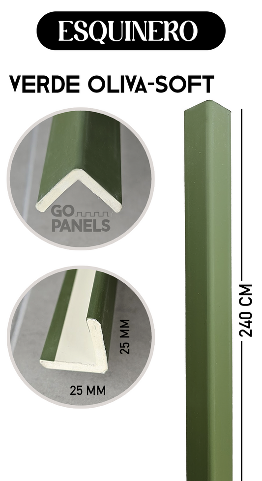 PERFIL ESQUINERO VERDE OLIVA 2,5X2,5X240 CM