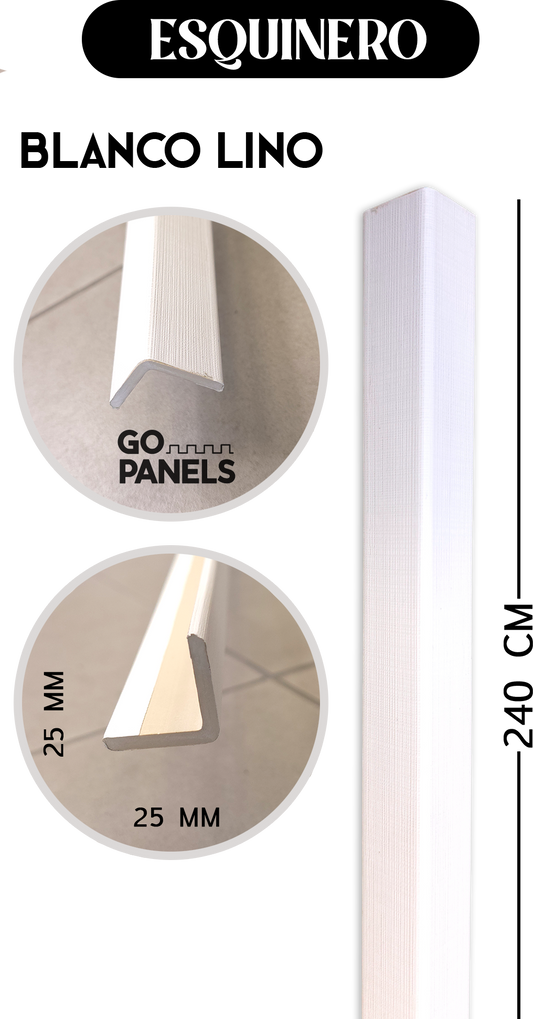 PERFIL ESQUINERO BLANCO LINO 2,5X2,5X240 CM