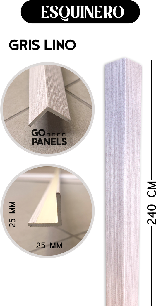 PERFIL ESQUINERO GRIS LINO 2,5X2,5X240 CM