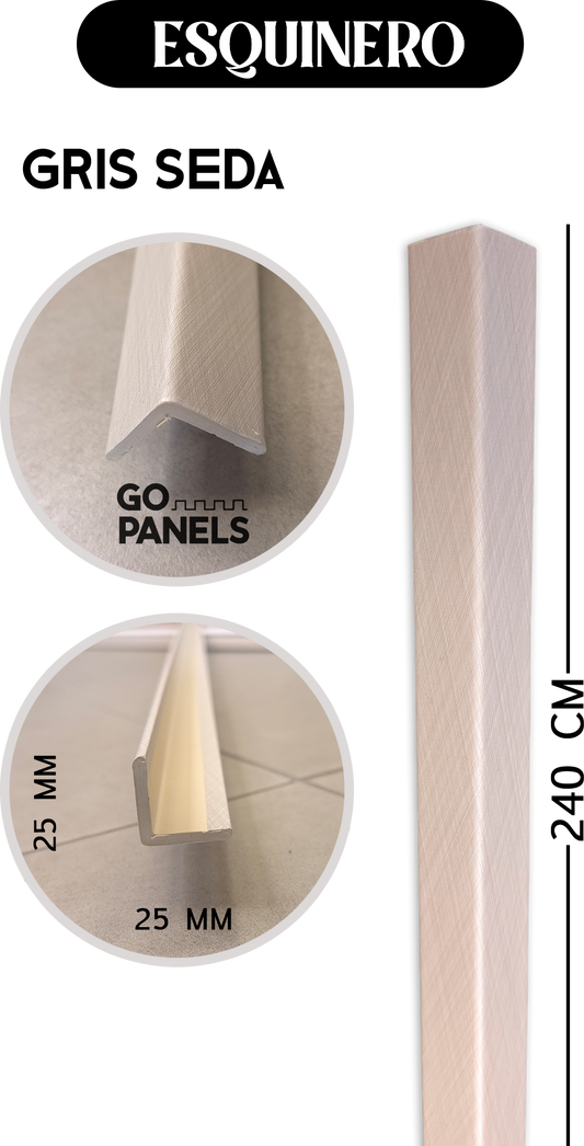 PERFIL ESQUINERO GRIS SEDA 2,5X2,5X240 CM