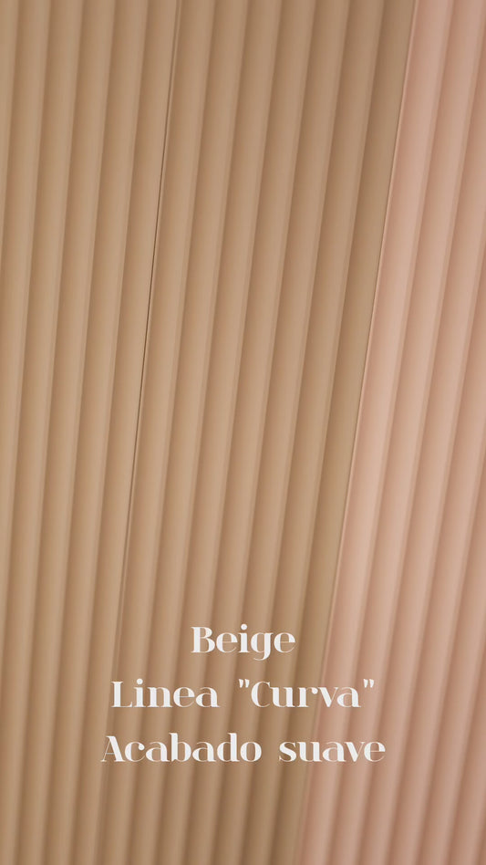 Caja Panel Decorativo - Beige -Revestimiento Línea Curva Soft - Caja 10 un - 5.16 m²